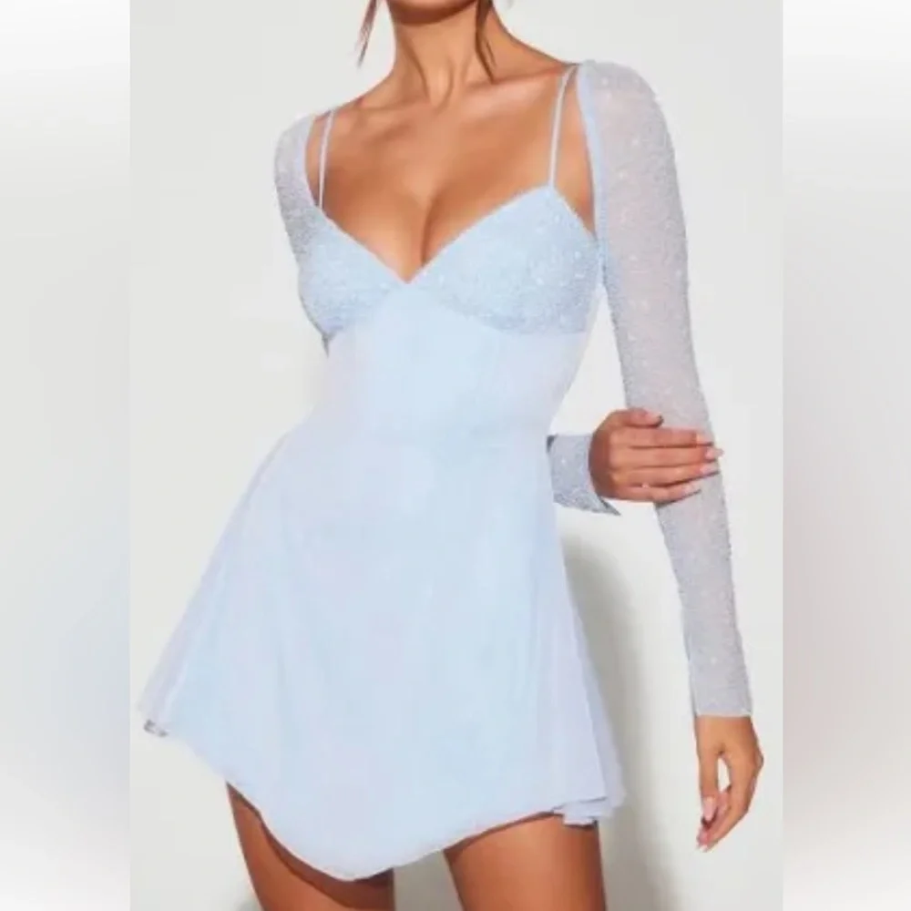 Oh Polly Naples Embelished Mini Dress - Picture 1 of 11